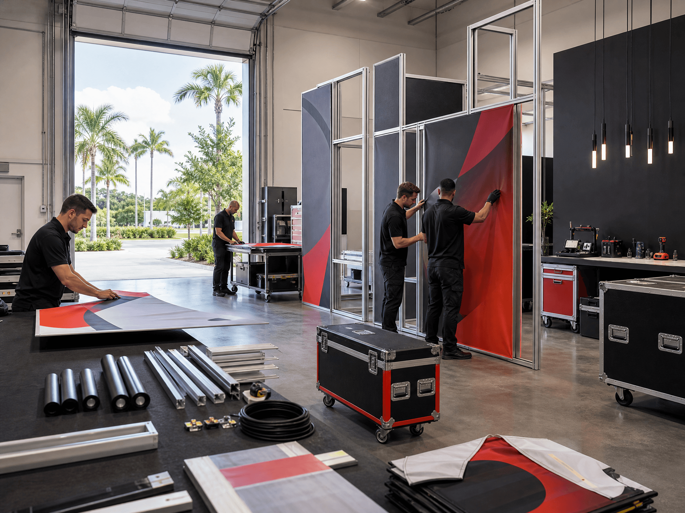 Illustrative Orlando exhibit logistics and production planning