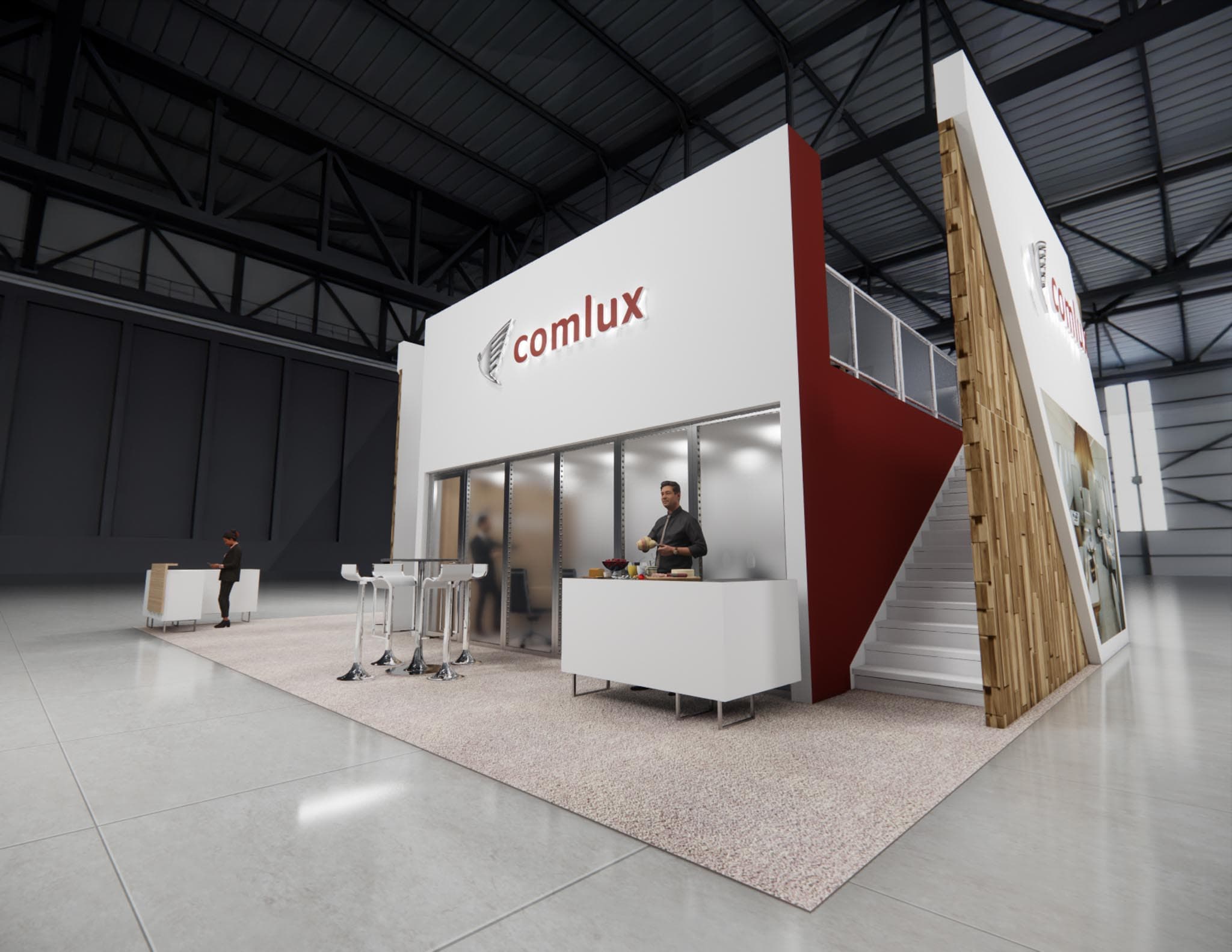 30 x 40 Trade Show Double Deck Stand Rental 30 x 40 Trade Show Double Deck Stand Rental