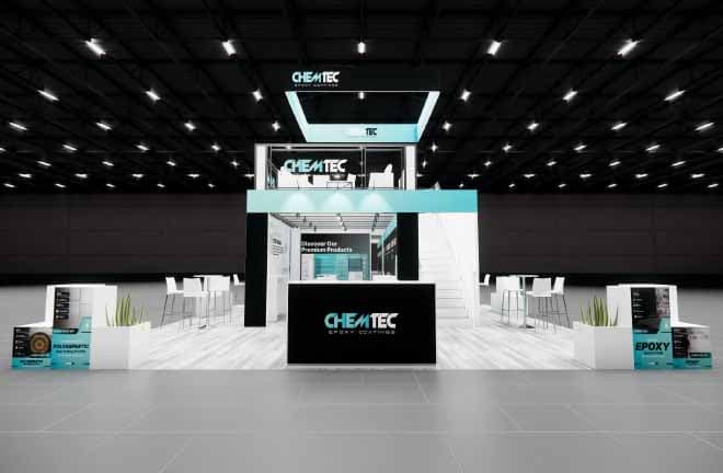 30x30 Two Story Trade Show Booth Rental – Meeting Rooms + Storage 30x30 Two Story Trade Show Booth Rental – Meeting Rooms + Storage