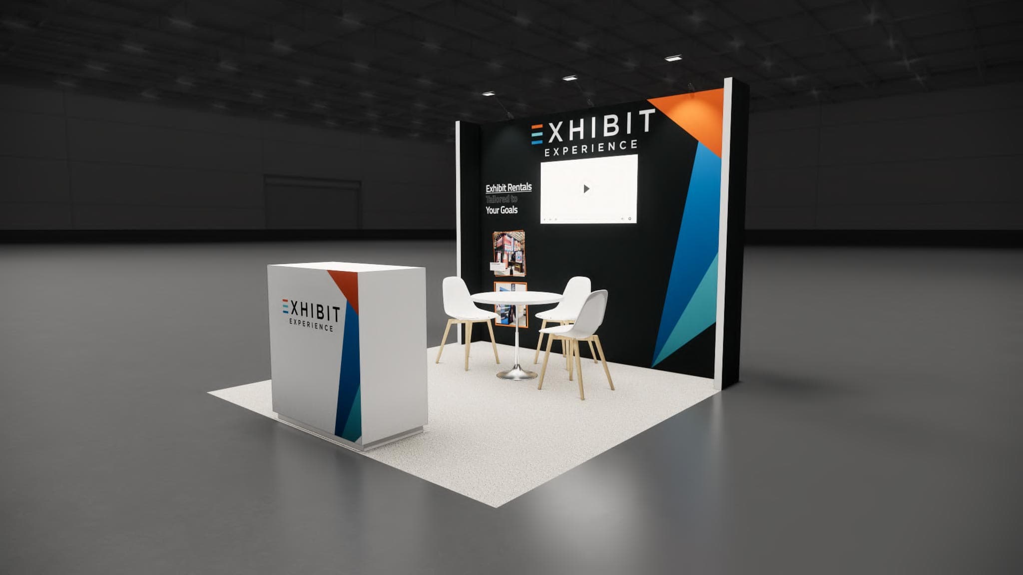 10 x 10 Affordable Trade Show Exhibit Rental Package – Option 3