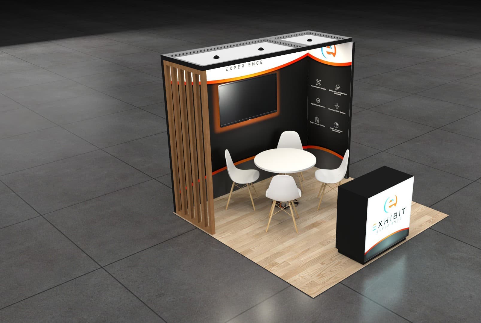 10 x 10 Affordable Trade Show Exhibit Rental Package– Option 4