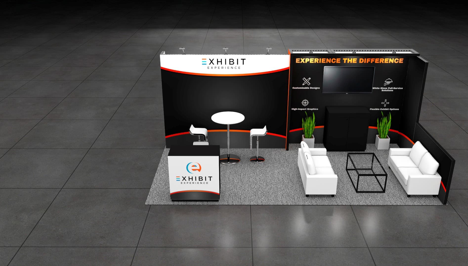 10 x 20 Affordable Trade Show Exhibit Rental Package – Option 4