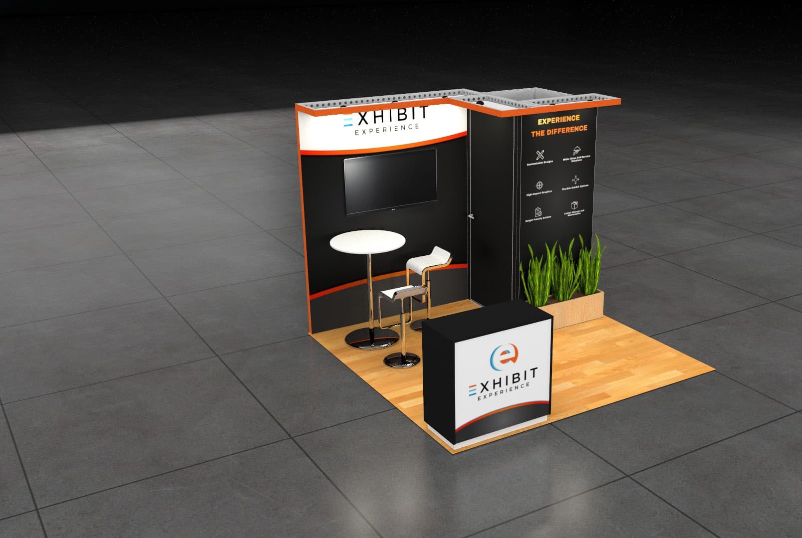 10 x 10 Affordable Trade Show Exhibit Rental Package – Option 2
