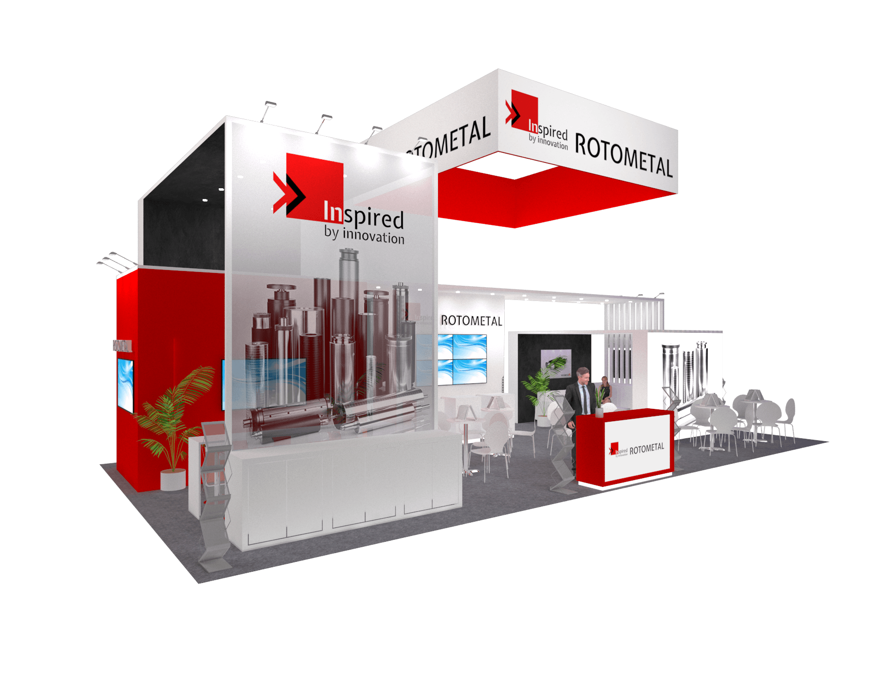 44x25 Custom Exhibit Rental for Mobile World Congress