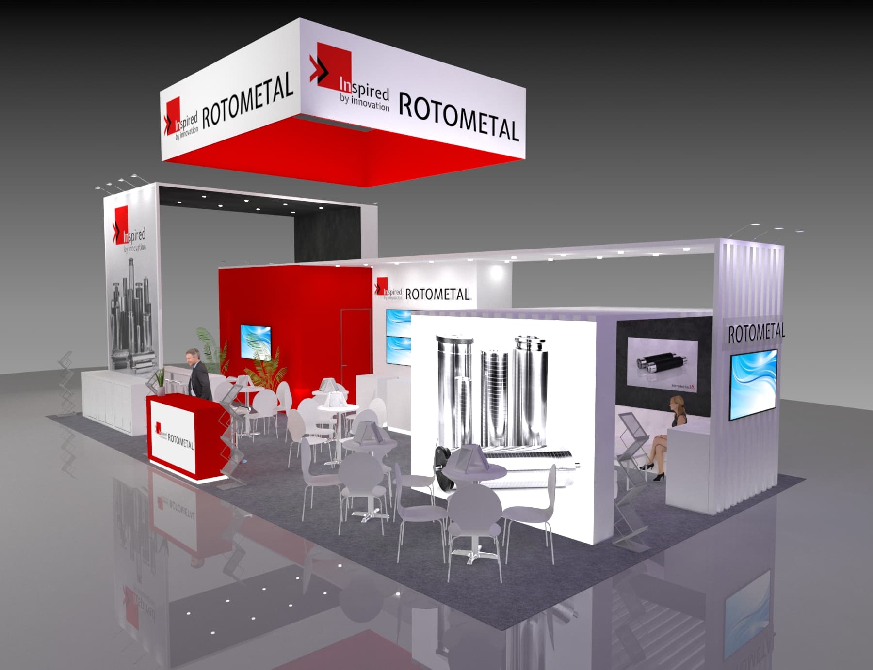 44x25 Custom Exhibit Rental for Mobile World Congress
