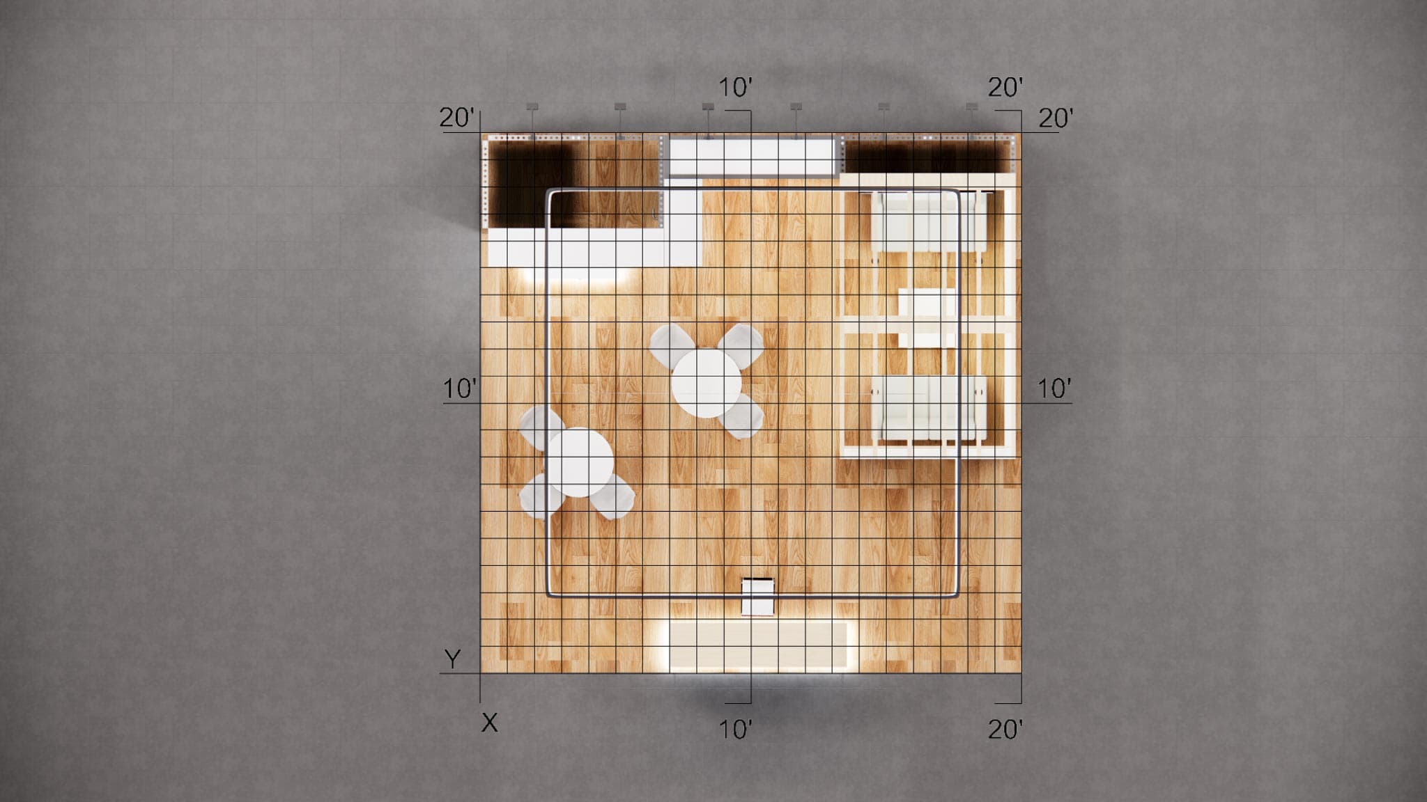 20 x 20 Affordable Trade Show Exhibit Rental Package - Option 1