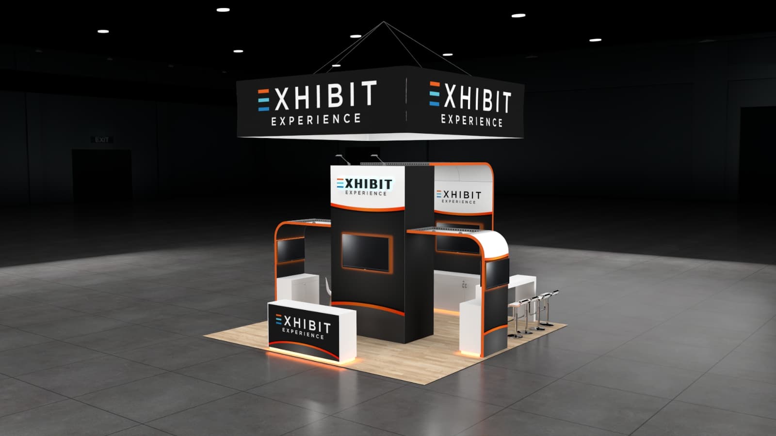 20 x 20 Affordable Trade Show Exhibit Rental Package – Option 2