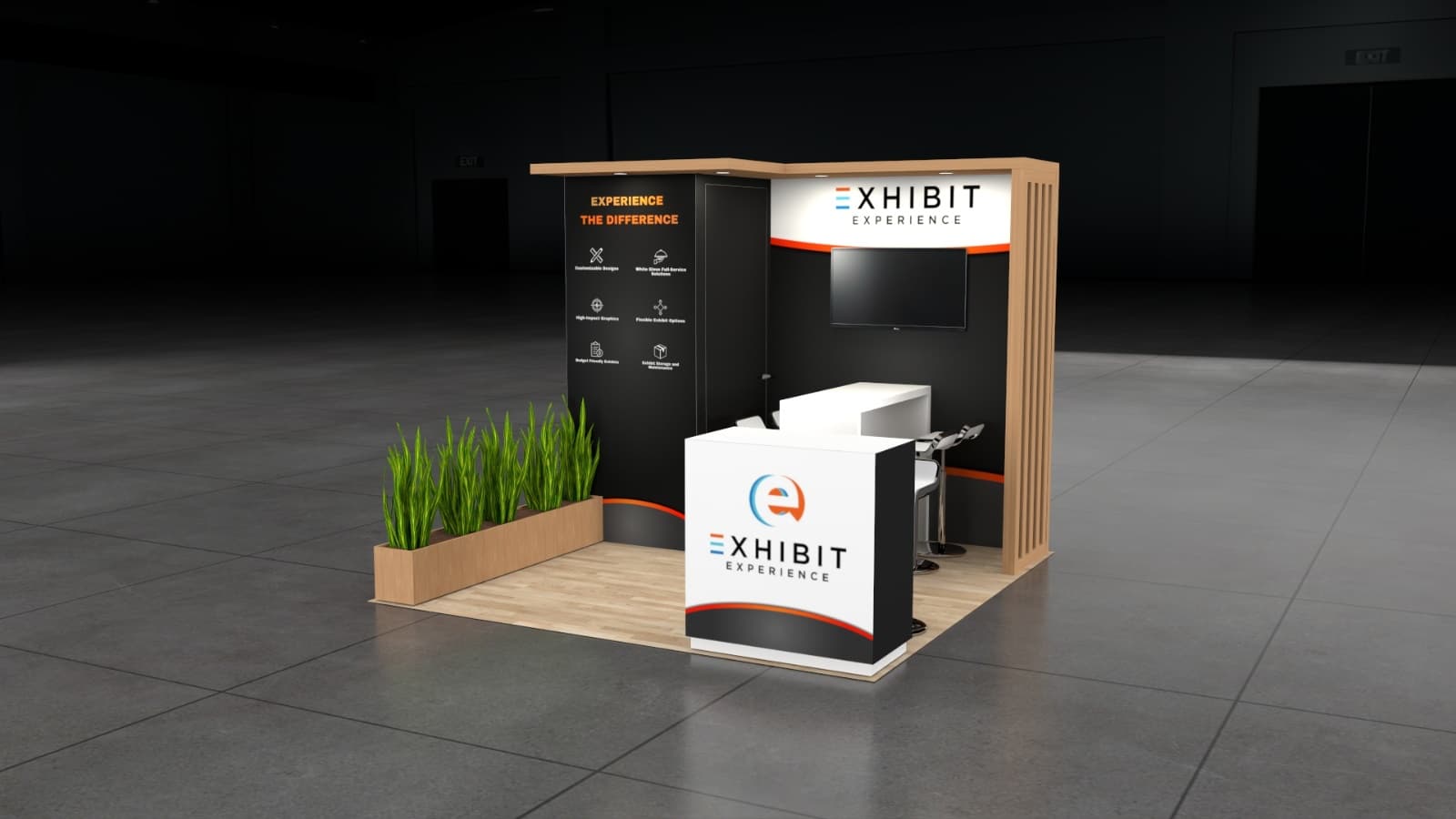 10 x 10 Affordable Trade Show Exhibit Rental Package - Option 1