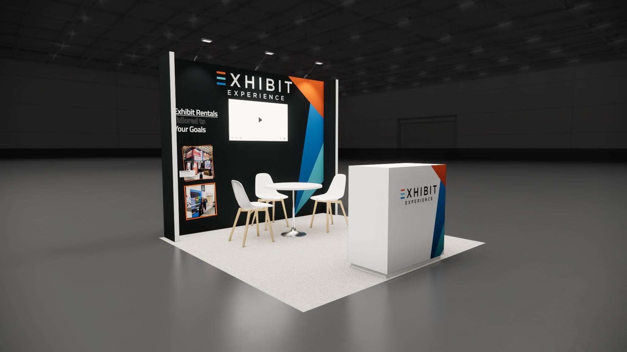 10 x 10 Affordable Trade Show Exhibit Rental Package – Option 3