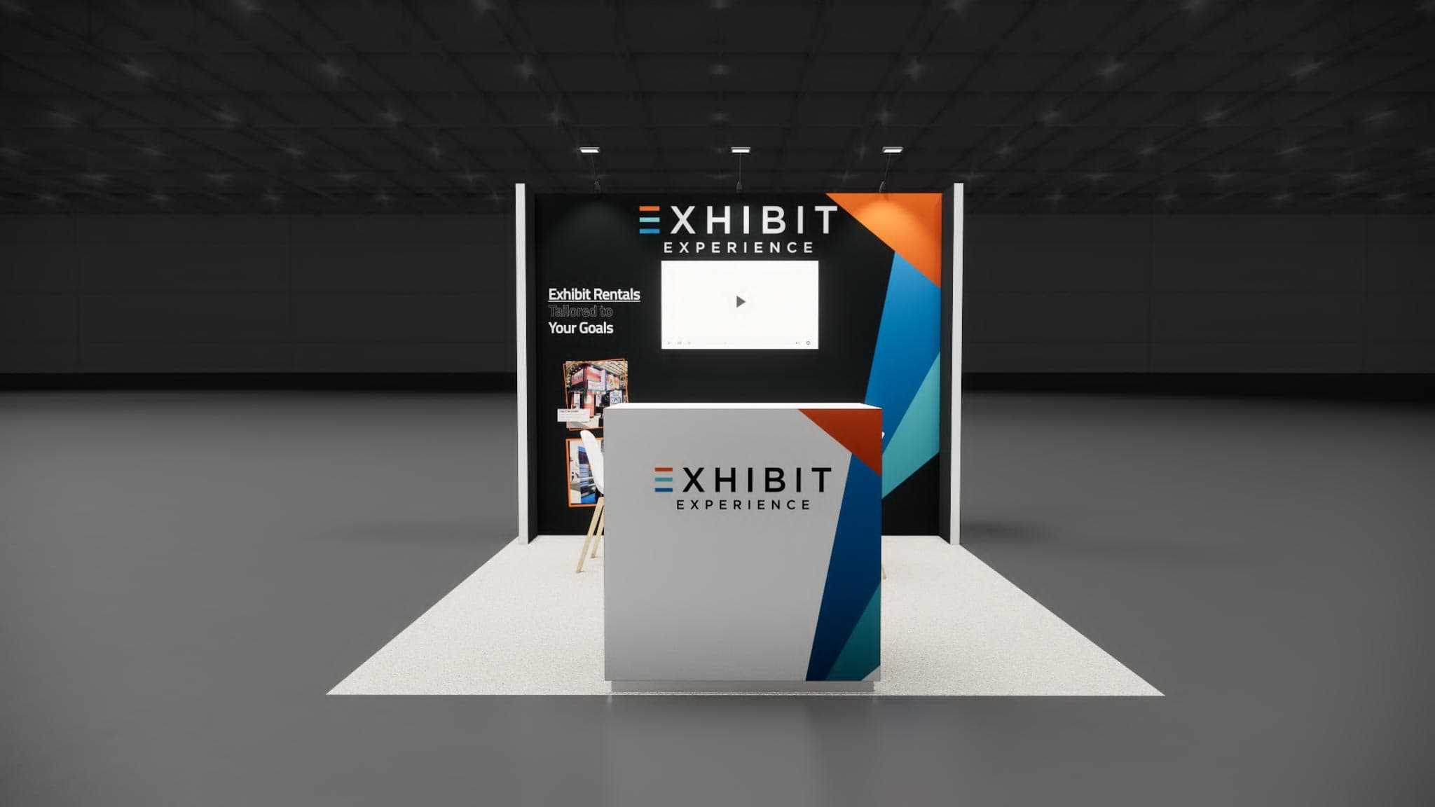 10 x 10 Affordable Trade Show Exhibit Rental Package – Option 3