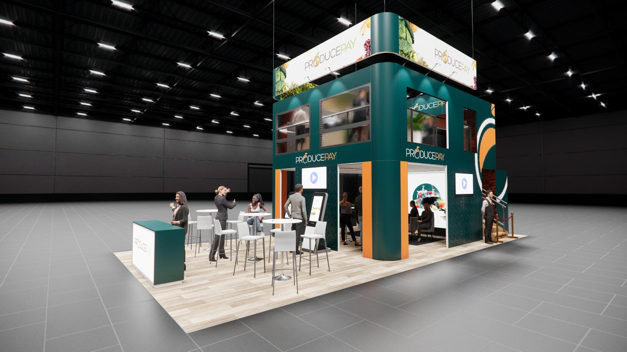 20 x 40 Trade Show Double Deck Exhibit Rental 20 x 40 Trade Show Double Deck Exhibit Rental