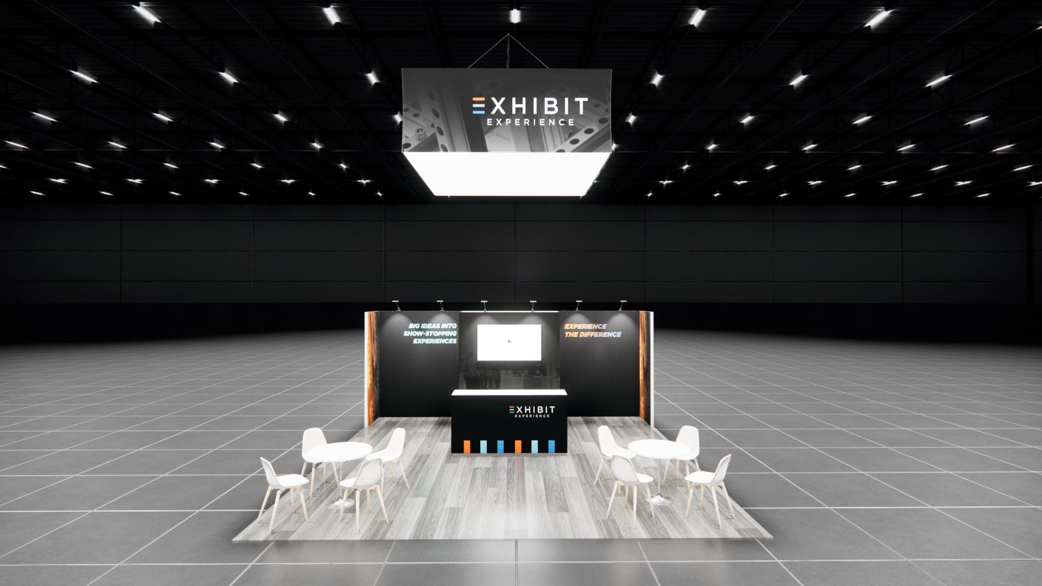 20 x 20 Affordable Trade Show Exhibit Rental Package - Option 3
