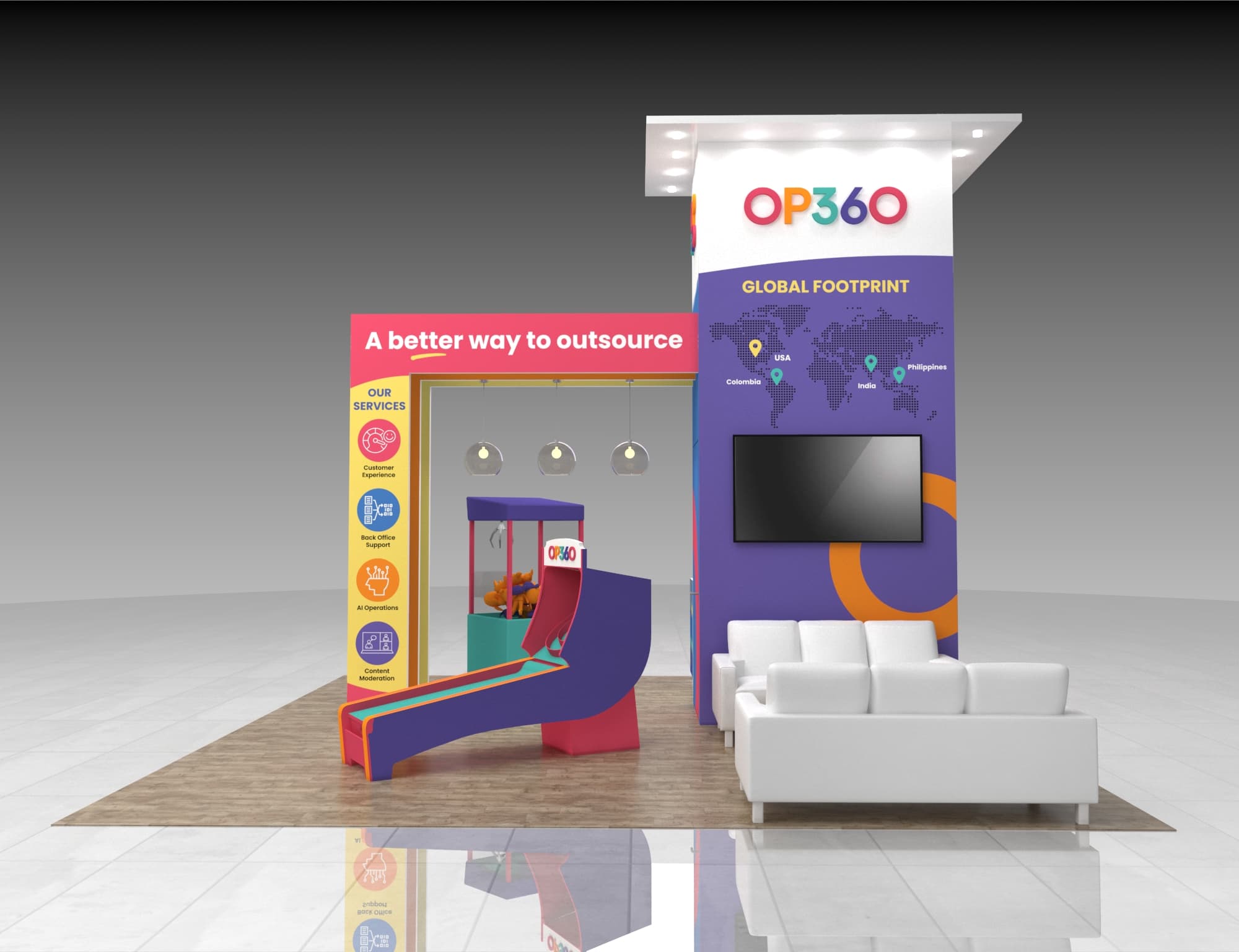 20x20 Booth Rental – Interactive Brand Experience Exhibit