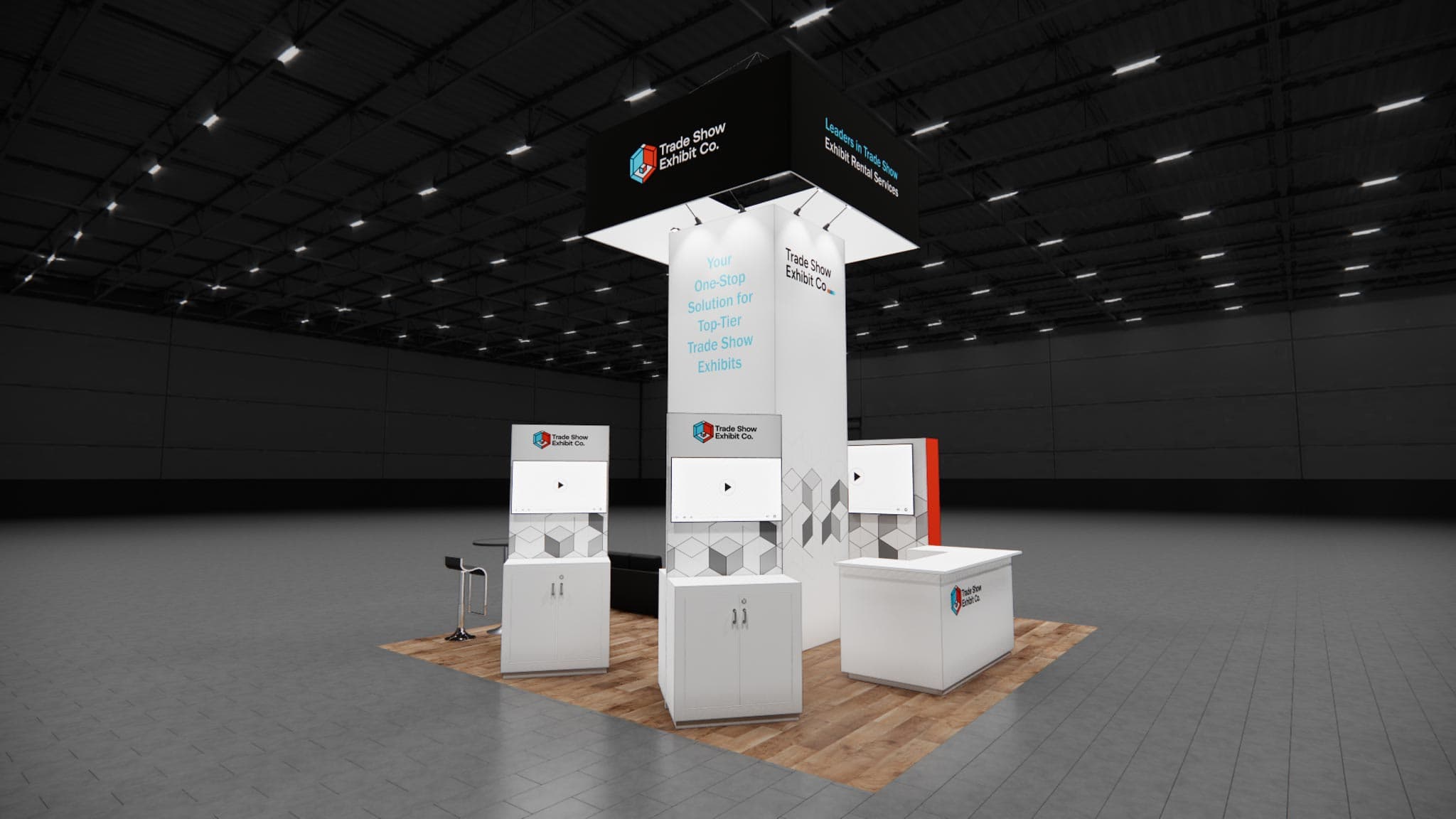 20 x 20 Island Affordable Exhibit Rental — CES, Las Vegas
