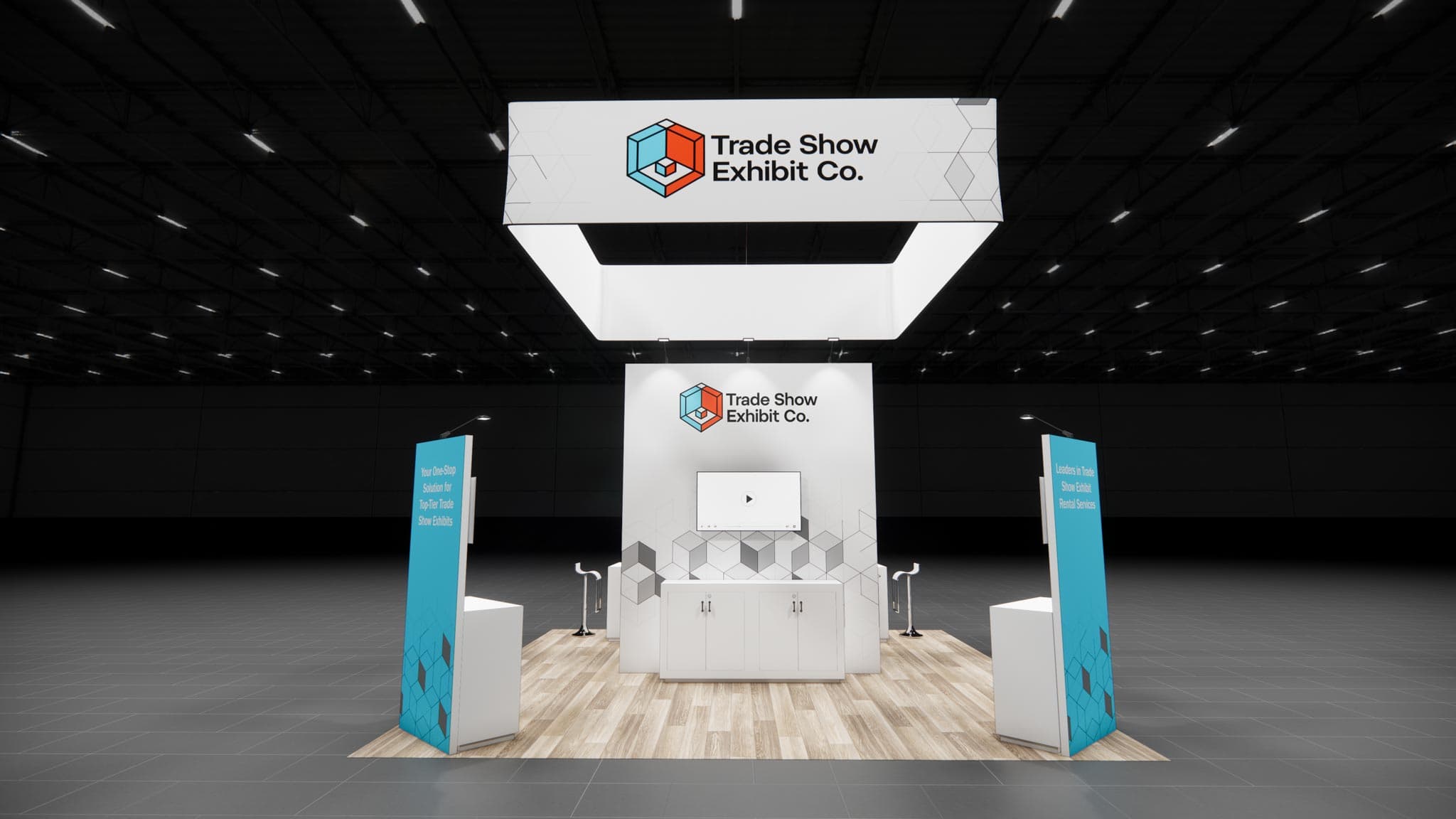 20 x 20 Island Affordable Exhibit Rental — CES, Las Vegas