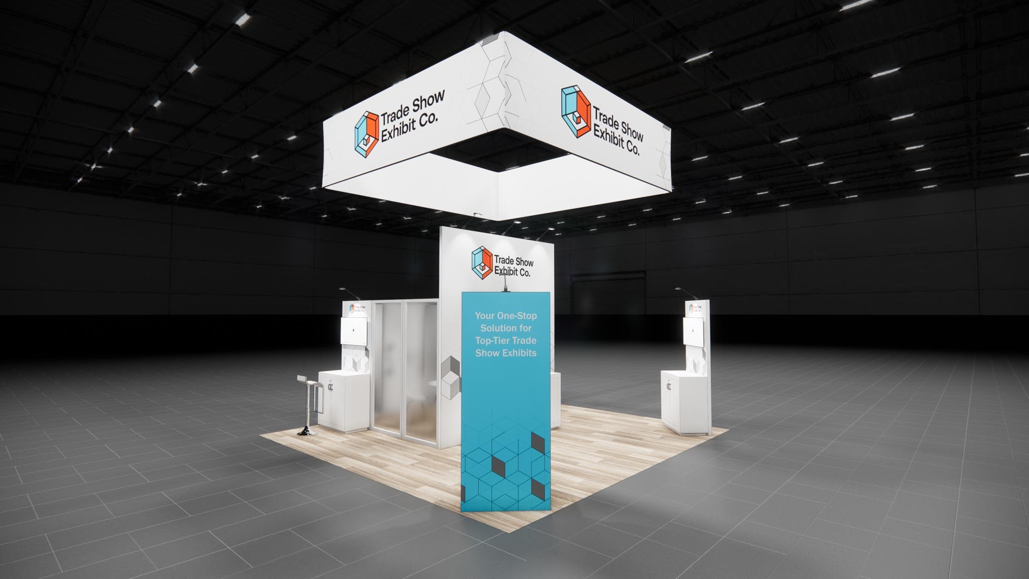 20 x 20 Island Affordable Exhibit Rental — CES, Las Vegas