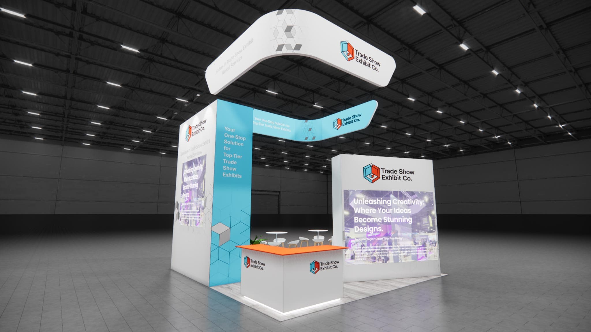 20 x 20 Island Affordable Exhibit Rental — CES, Las Vegas