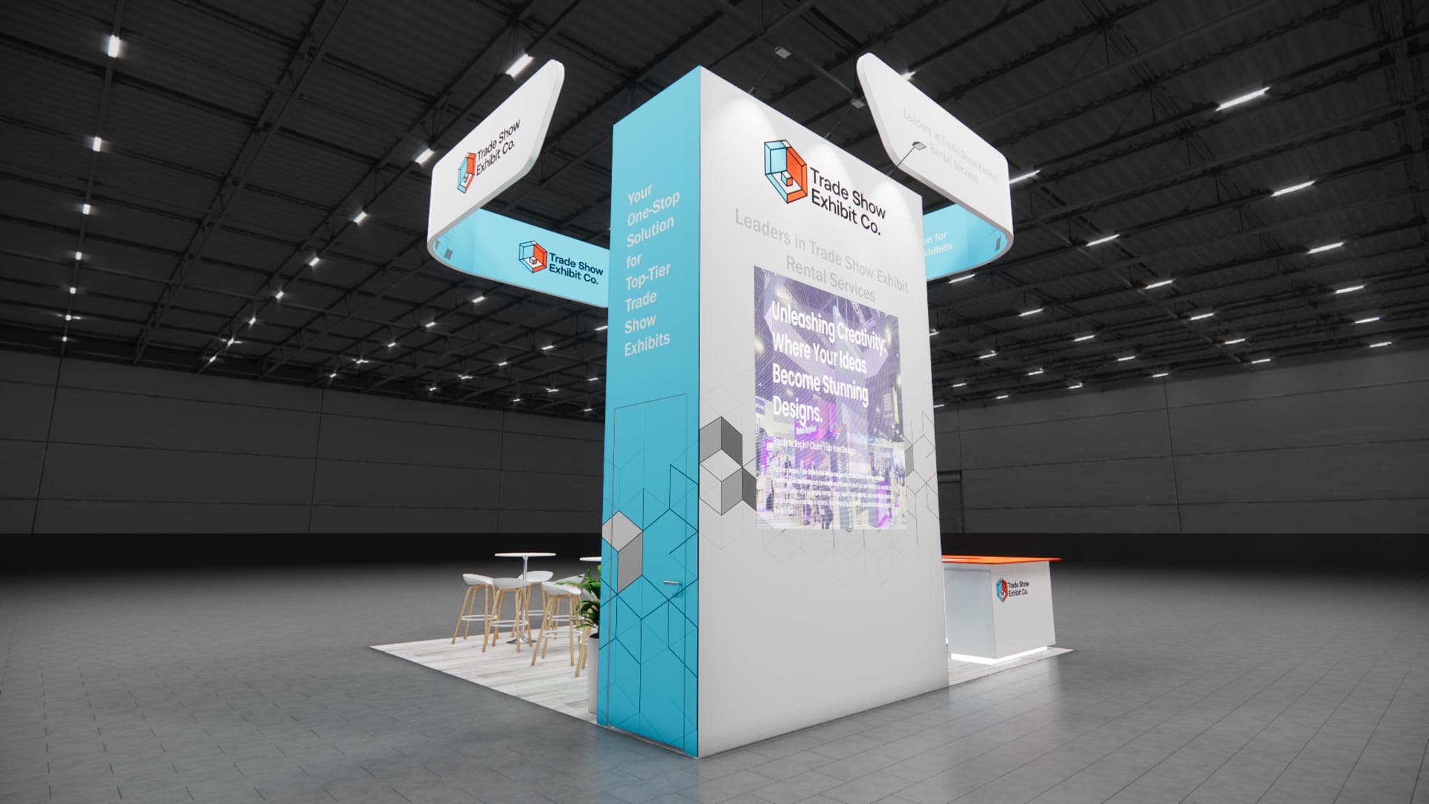 20 x 20 Island Affordable Exhibit Rental — CES, Las Vegas