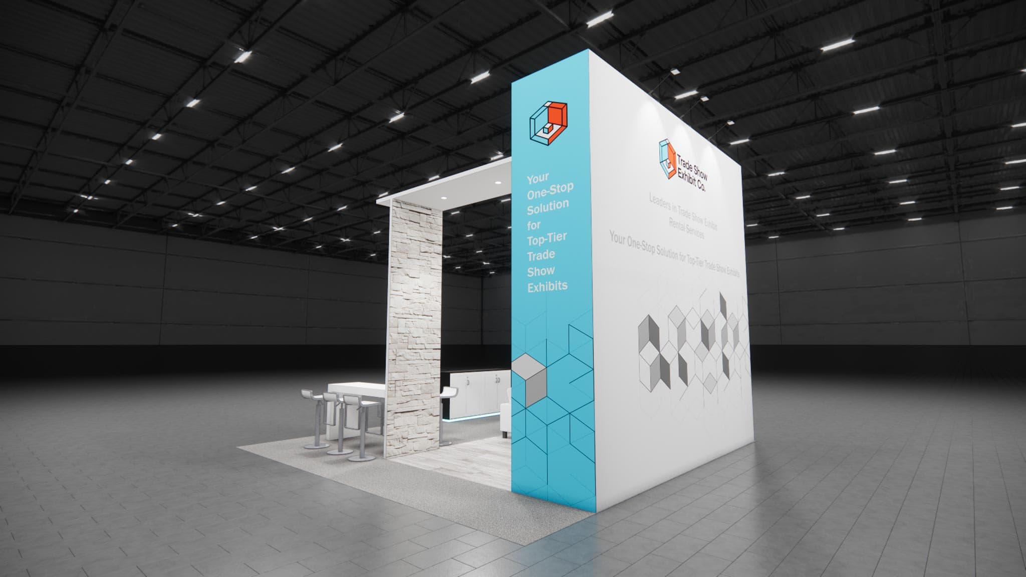 20 x 20 Island Affordable Exhibit Rental — CES, Las Vegas
