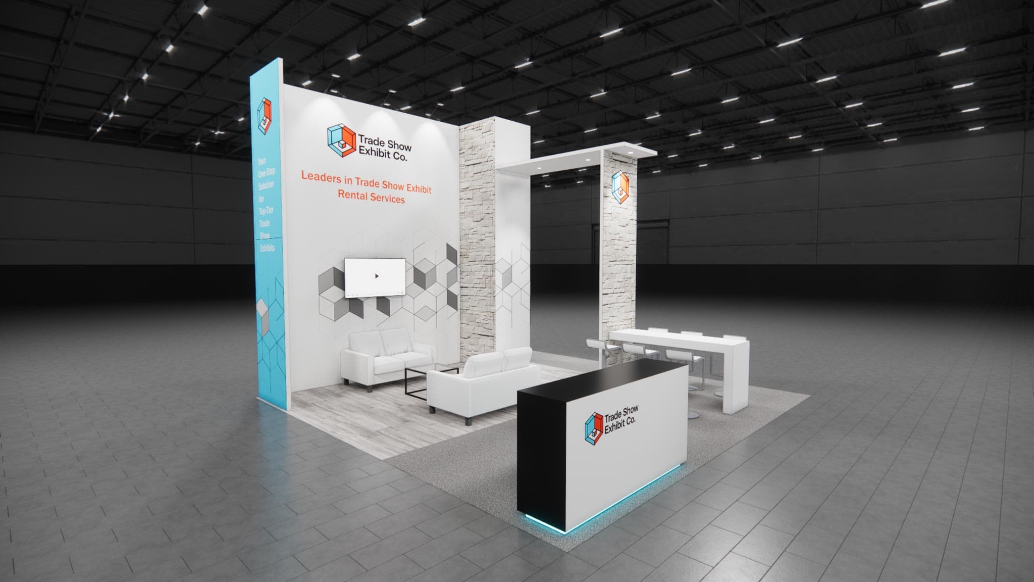 20 x 20 Island Affordable Exhibit Rental — CES, Las Vegas